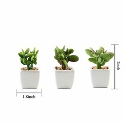 Green 3 Assorted 3″ Faux Small Succulent Plants Pots Wedding Centerpieces