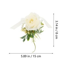 2 Pcs Bride Wristband Decor Artificial Flower Hand for Bridesmaid