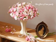 Ranunculus Artificial Flower Faux Silk Mini Peony Flowers Fake Peonies Pink