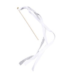 40pcs Lace Ribbon Wedding Wands With Bells Sparkling Stick For Party Celebration