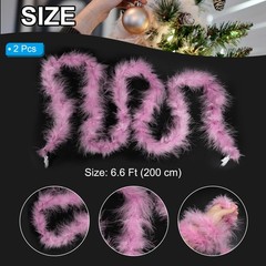 2 Pcs 6.6 Ft Feather Boas Feather for DIY Craft Sewing Trim Party Purple Pink