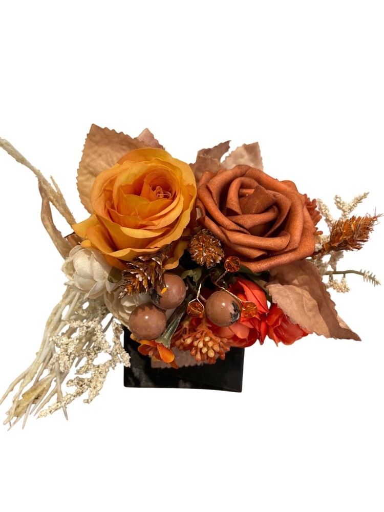 Ling’s Moment Pocket Boutonniere Single for Wedding Orange Terracotta