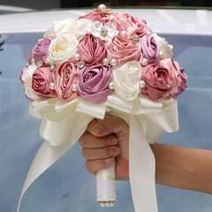 7.5″ Bridal Wedding Bouquet Round Bling Brooch Bouquet Throw Toss Artificial …