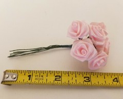 Lot of 72 pcs Baby Pink Satin Ribbon Roses Flowers 25mm 1″ 1 Inch on Wire Stem