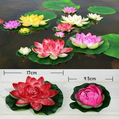 6/9 Floating Foam Lotus Flowers Artificial Plants water Lily Pads Pond Decor