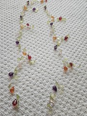 Beaded wire garland with Translucent leaves And Gems Jewels 66″ Long