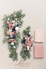 Ling’s Moment Pink Blue Artificial Wedding Arch Flowers Kit Pack of 4, 2pcs H…