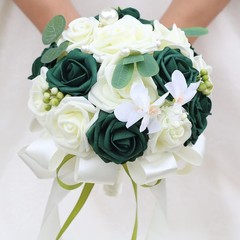 Lightweight Bridal Wedding Bouquet Round Holding Bouquet Throw Toss Artificia…