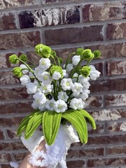 Handmade Pipecleaner Wedding Bouquet & Buttonhole – Lily of the Valley Set
