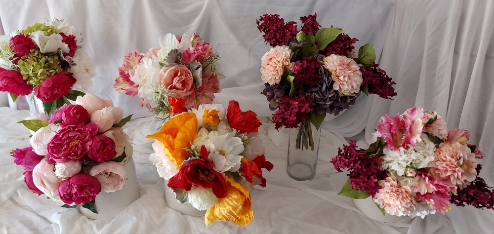 Custom Made White, pink, Burgundy Bridal Wedding Bouquet