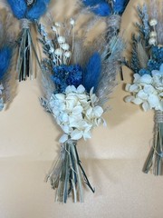 Blue Boho Dried Flower Arrangement Wedding Party Decor Gift White Hydrangea