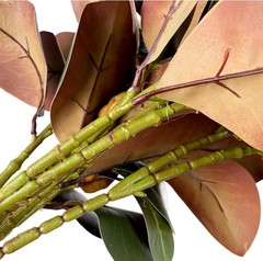Set of 4 Magnolia Branches 32 Inch Long Artificial Magnolia with Leaves Green..