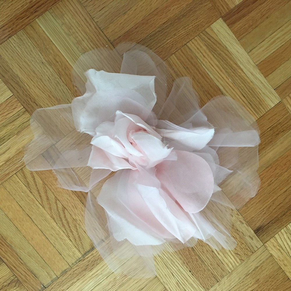 Fabric Silk Handmade Flower Brooch Wedding Light Pink Lilac Rose Peony Lilly