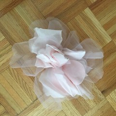 Fabric Silk Handmade Flower Brooch Wedding Light Pink Lilac Rose Peony Lilly