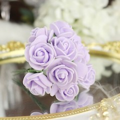 48 LAVENDER Mini Roses 4″ Foam ARTIFICIAL FLOWERS Stems Party Wedding DIY