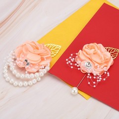 Rose Bridesmaid Wrist Flower Corsage Artificial Bride Wrist Corsage Orange