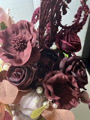 Ling’s Moment 11” Burgundy Bouquet For Wedding