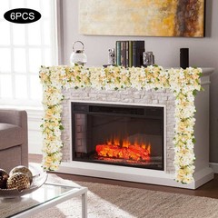 6 Pcs Champagne Artificial Flower Panels Silk Floral Wall Backdrop For Decor