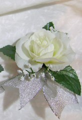 Mint~Peach~Ivory~Silver~Open Rose~Bud~Boutonniere~Corsage~Prom~Party~Quinceanera