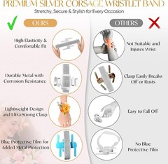 Wrist Corsage Bracelets Elastic 16 Pcs for Wedding