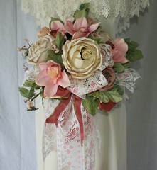 Garden and Pink Lace Silk Wedding Bouquet