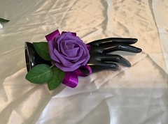 Real touch rose wrist corsage…custom made