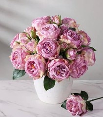 florisso Purple Austin Rose Faux Flowers – 13 Branches Faux Small Austin-purple