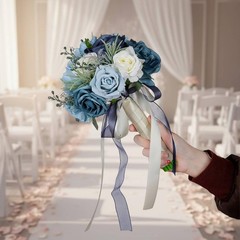 Blue and Pale Blossom Arrangement Long-Lasting Keepsake Handheld Flower