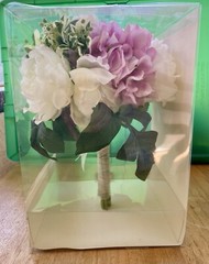 Artificial Wedding Bouquet With White Peonies and Pink Hydrangeas Flowers