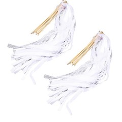 40pcs Lace Ribbon Wedding Wands With Bells Sparkling Stick For Party Celebration