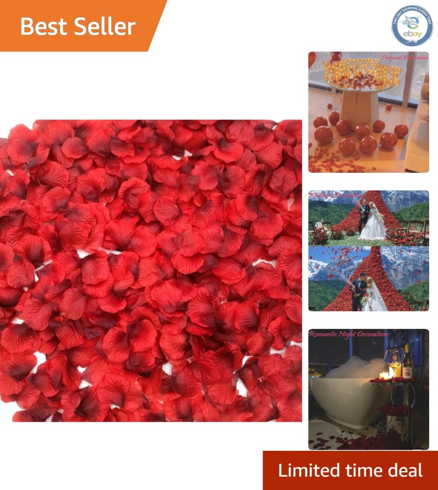 Artificial Dark-Red Silk Rose Petals – 2200 PCS for Weddings & Valentine’s Day