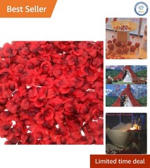 Artificial Dark-Red Silk Rose Petals – 2200 PCS for Weddings & Valentine’s Day