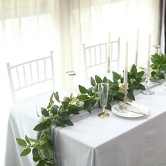 6 ft Green Silk Rose Leaves Garland Artificial Hanging Greenery Vine Events
