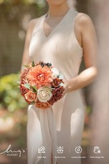 Ling’s Moment Terracotta Bridesmaid Bouquet Set of 4, Burnt Orange Wedding Bo…