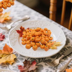 Mini Pumpkins for Crafts, 60Pcs Decorative Miniature Pumpkin, Little Fake Pumpki