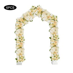 6 Pcs Champagne Artificial Flower Panels Silk Floral Wall Backdrop For Decor