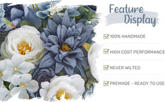 Dusty Blue Wedding Arch Flowers & Sheer Drapes Kit – Pack of 4