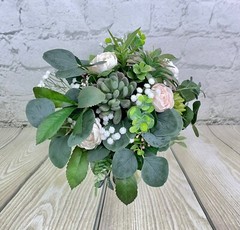 Artificial Wedding Bouquet & Boutonniere Set