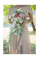 12 Inch Dusty Rose Bridal Bouquet, Cascading Bouquet,Wedding Bouquet,for Wedd…