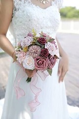 Artificial Flowers Combo Box Set Gradient Color Flower Leaf with Pink Purple