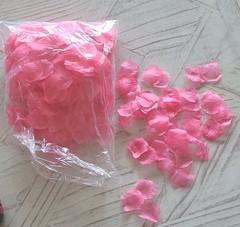 Artificial Pink Rose Fabric Petals Loose 2in Wedding Romantic Decoration