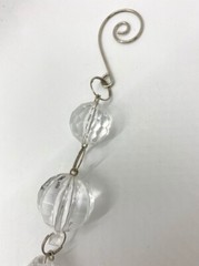 Acrylic Modern hanging Pendant~ 11″ Clear hanging bead, Wedding, Christmas, NOS