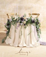 Ling’s moment 9FT Eucalyptus and Willow Leaf Garland with White Flower,…