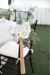 Artificial Rose Flowers 14.2” 5 Pcs Silk Roses with Stems Real Look for White