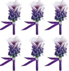 Handmade Calla Lily Boutonnieres Set of 6 – Elegant Wedding & Anniversary Choice