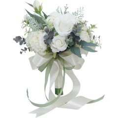 Bouquet Bridal Holding Silk Fake Flower Artificial Rose Bridesmaid Modern Decor