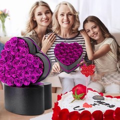 Krinzitt Forever Flowers, 27 Fresh Preserved Rose in 27 roses, Purple-27