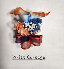 Orange Royal Blue Calla Lily Bridal Wedding Bouquet Accessories