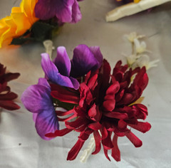 Fall Wedding Bouquet Set, Roses, Sunflowers, Purple, Yellow, Maroon