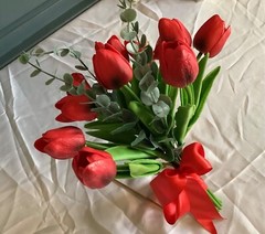 10 stem tulip bridal bouquet…you choose color